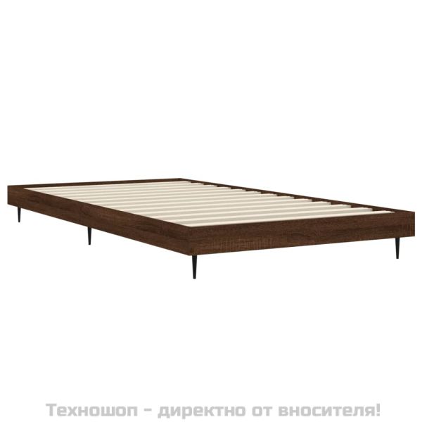 Рамка за легло без матрак кафяв дъб 90x190 см инженерно дърво