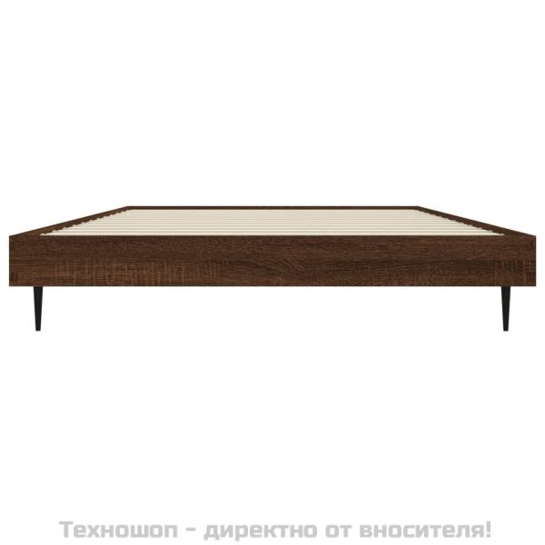 Рамка за легло без матрак кафяв дъб 90x190 см инженерно дърво