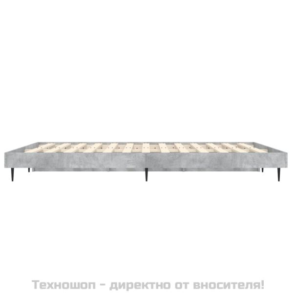 Рамка за легло, бетонно сиво, 140x190 см, инженерно дърво