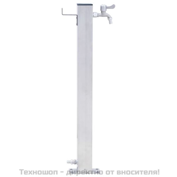 Градинска чешма, 80 см, неръждаема стомана, квадратна колона