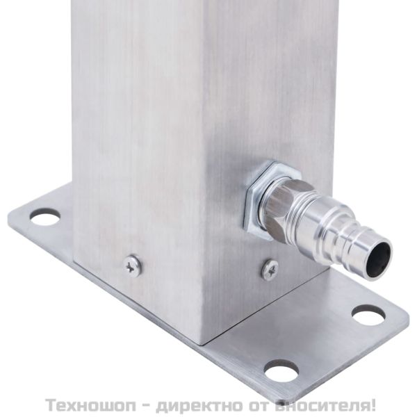 Градинска чешма, 80 см, неръждаема стомана, квадратна колона
