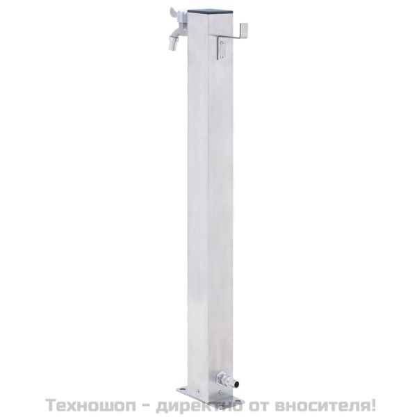 Градинска чешма, 40 см, неръждаема стомана, квадратна колона