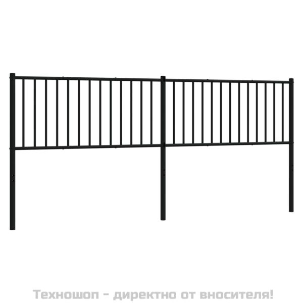 Метална табла за глава, черна, 200 см