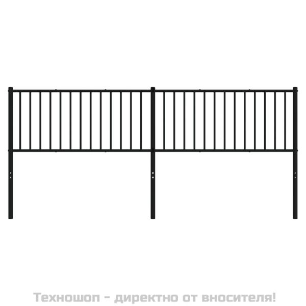 Метална табла за глава, черна, 200 см