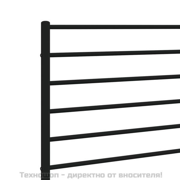 Метална табла за глава, черна, 150 см