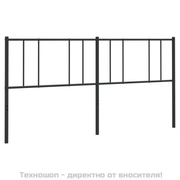 Метална табла за глава, черна, 200 см