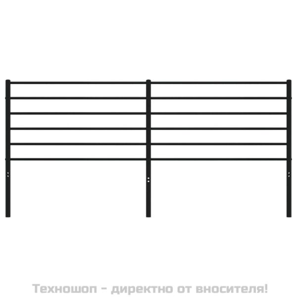 Метална табла за глава, черна, 180 см