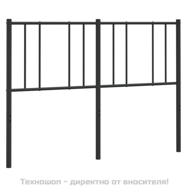 Метална табла за глава, черна, 160 см