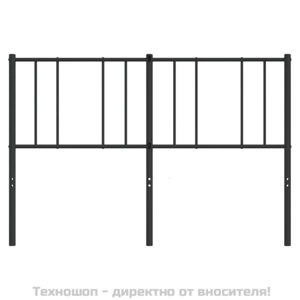 Метална табла за глава, черна, 160 см