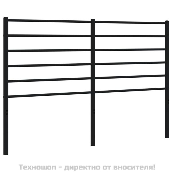 Метална табла за глава, черна, 140 см