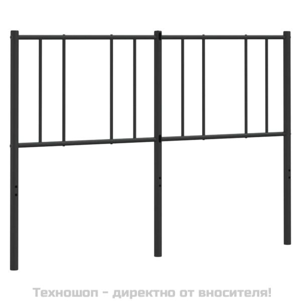 Метална табла за глава, черна, 120 см