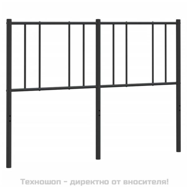 Метална табла за глава, черна, 120 см