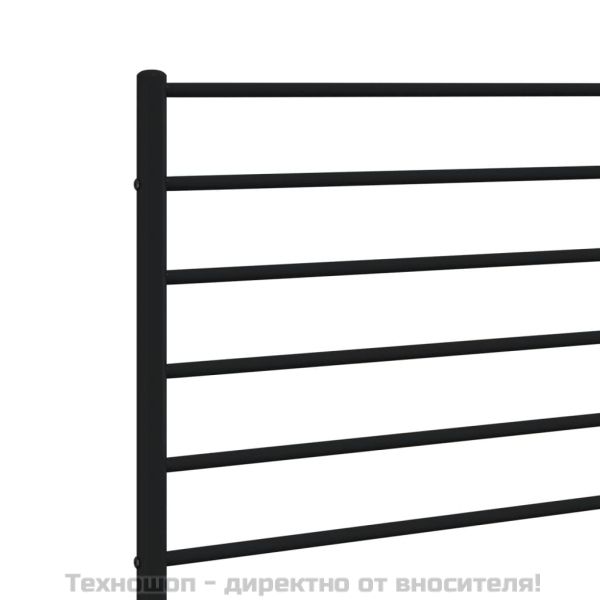 Метална табла за глава, черна, 200 см