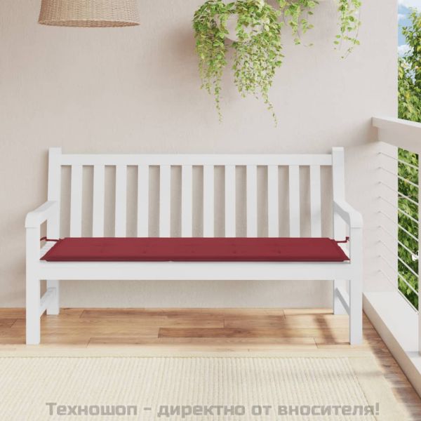 Възглавница за пейка виненочервена 150x50x4 см Оксфорд плат
