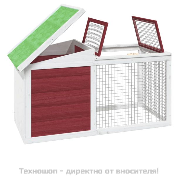 Клетка за зайци мока 100,5x54x55 см борово дърво масив