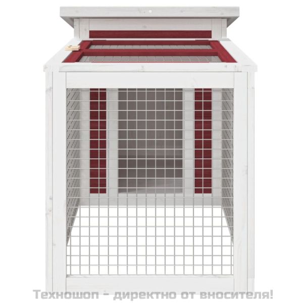 Клетка за зайци мока 100,5x54x55 см борово дърво масив