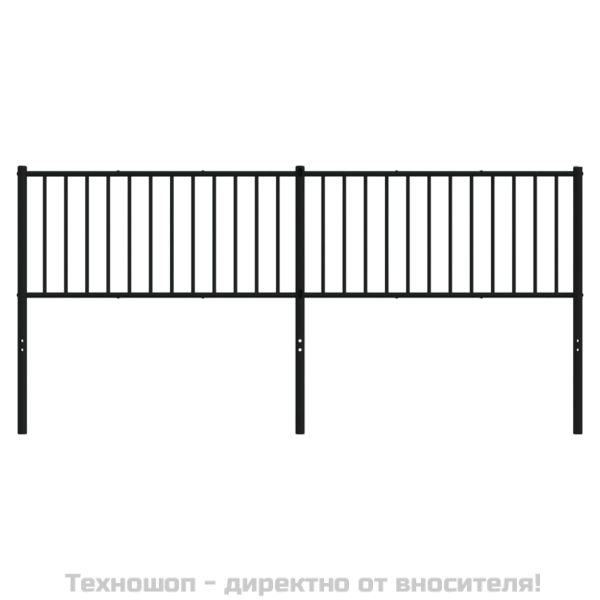 Метална табла за глава, черна, 193 см