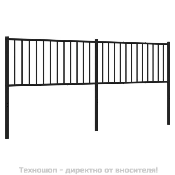Метална табла за глава, черна, 193 см