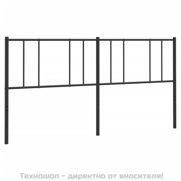 Метална табла за глава, черна, 193 см