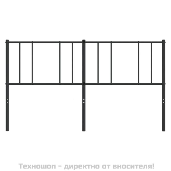 Метална табла за глава, черна, 193 см