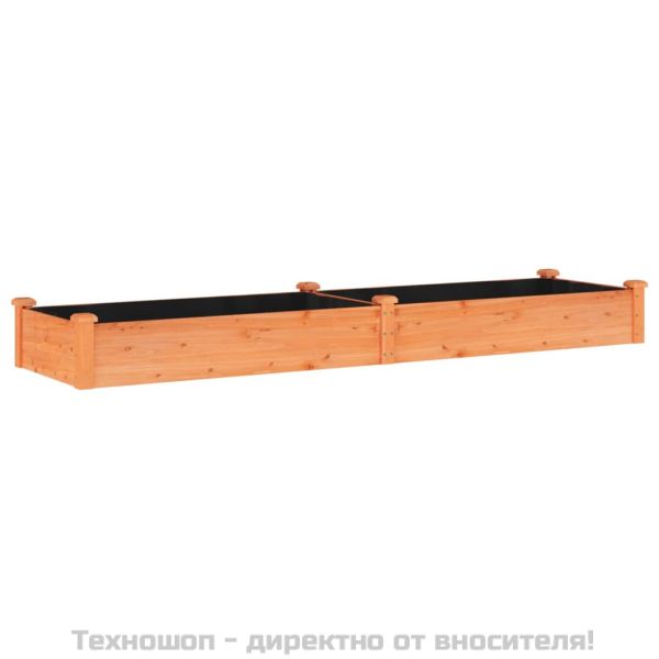 Градинска повдигната леха с вложка кафяв 240x60x25 см ела масив