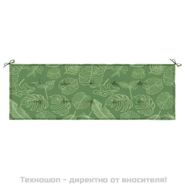 Възглавница за градинска пейка с листа 150x50x4 см оксфорд плат
