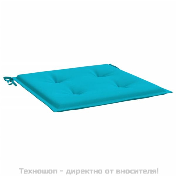 Възглавници за столове, 2 бр, тюркоаз, 40x40x4 см, плат