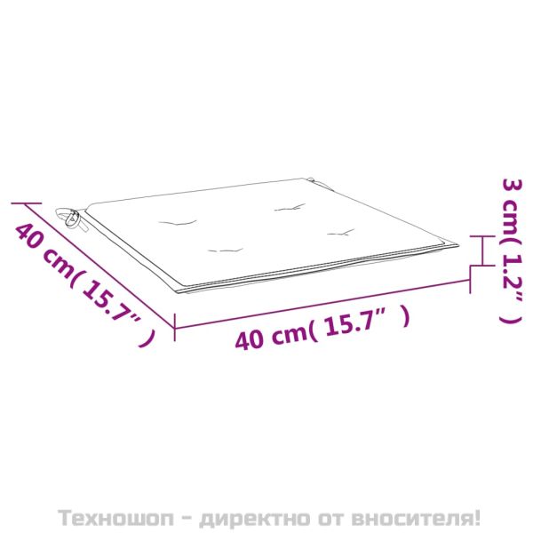 Възглавници за столове, 2 бр, тюркоаз, 40x40x4 см, плат