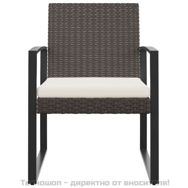 Градински трапезни столове 2 бр черни PP ратан