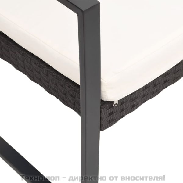 Градински трапезни столове 2 бр кафяви PP ратан