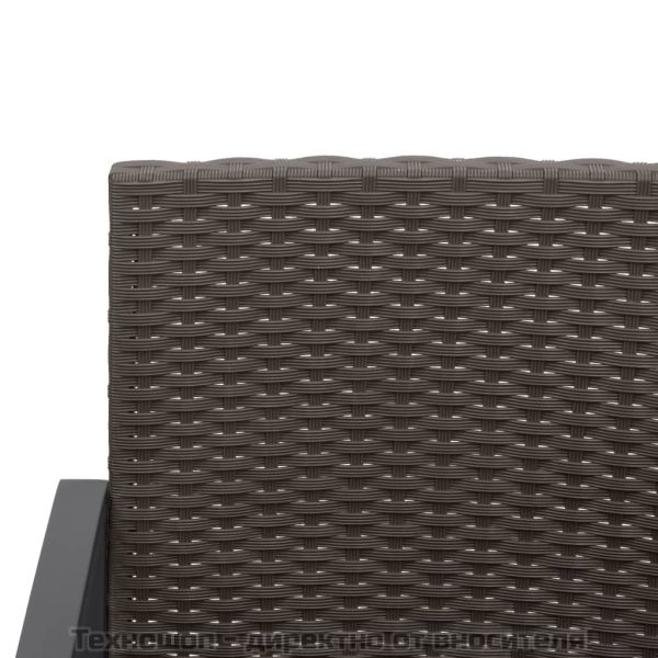 Градински комплект от 5 части с възглавници кафяв PP ратан