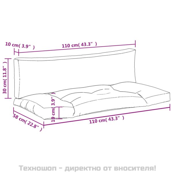 Палетни възглавници, 2 бр, на листа, плат Оксфорд