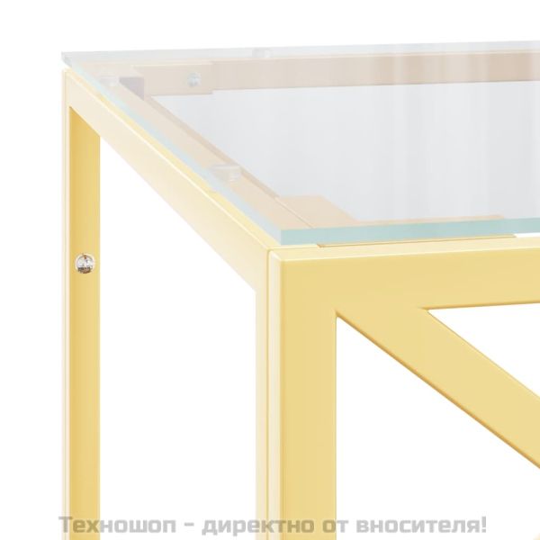 Маса за кафе 110x45x45 cм неръждаема стомана и стъкло