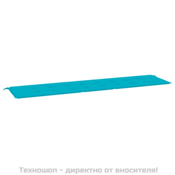 Възглавница за градинска пейка тюркоаз 200x50x4 см текстил