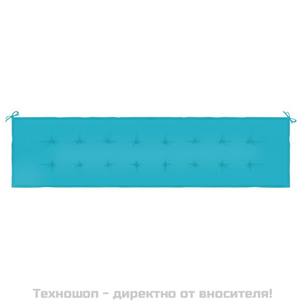 Възглавница за градинска пейка тюркоаз 200x50x4 см текстил