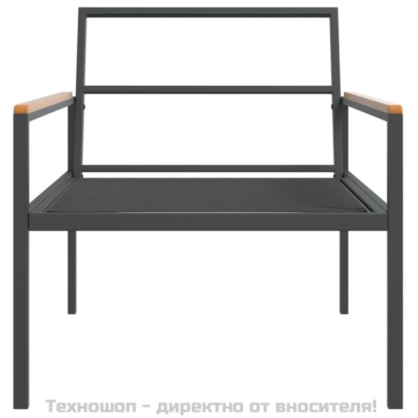 Градински комплект от 3 части с възглавници антрацит стомана