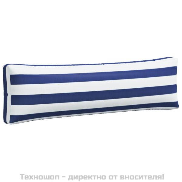 Палетни възглавници 2 бр синьо-бели ивици плат Оксфорд