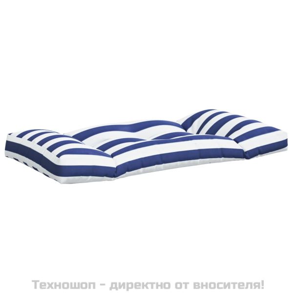 Палетни възглавници 2 бр синьо-бели ивици плат Оксфорд