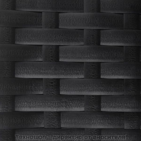 Градински накланящ се стол с възглавници черен полиратан