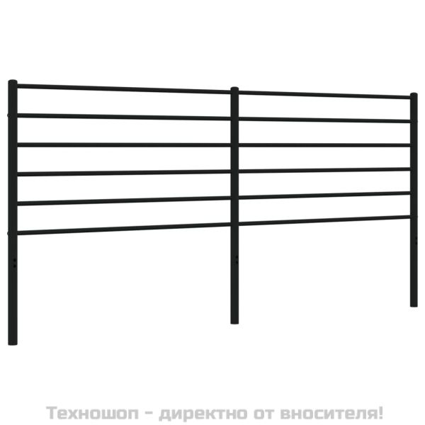 Метална табла за глава, черна, 193 см