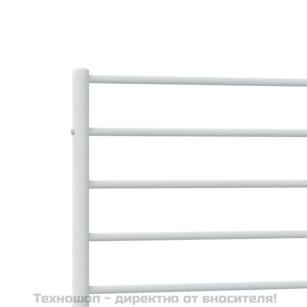 Метална рамка за легло с горна и долна табла, бяла, 100x200 см