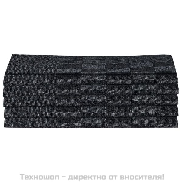 Комплект кърпи от 10 части, черен и сив, памук