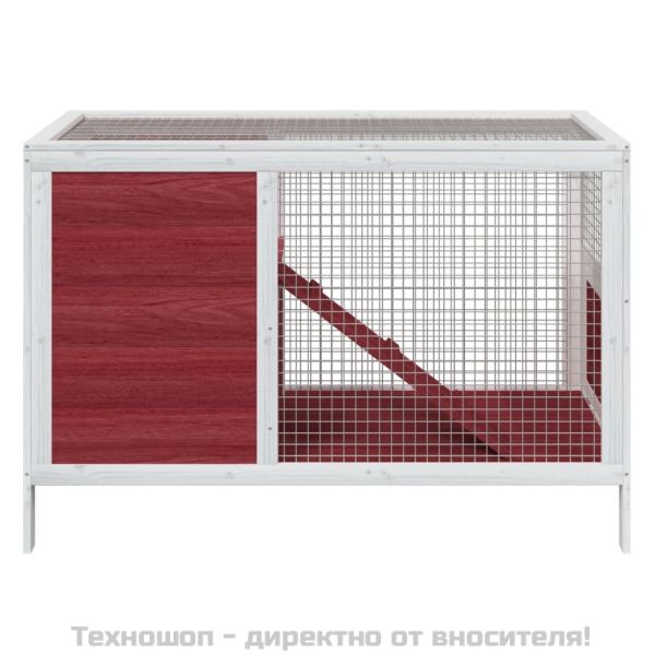 Клетка за зайци мока 103x44x69,5 см борово дърво масив
