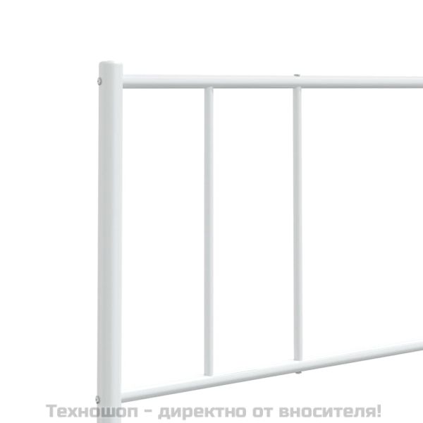 Метална табла за глава, бяла, 120 см