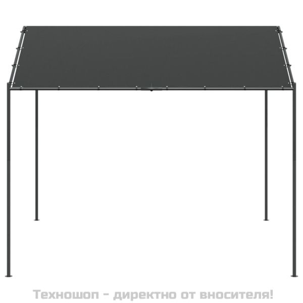 Навес беседка антрацит 3x3 м стомана и текстил