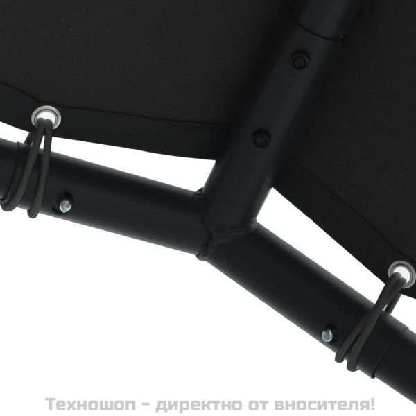 Навес беседка антрацит 3x3 м стомана и текстил