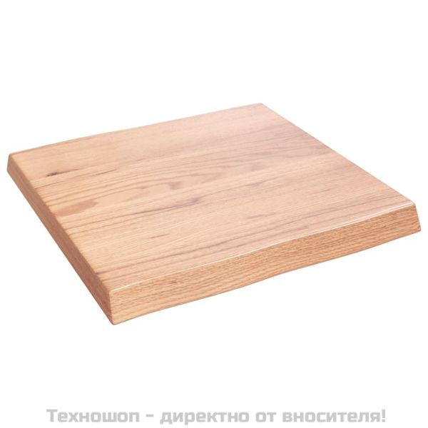 Плот за маса светлокафяв 60x60x(2-6) см обработен масивен дъб