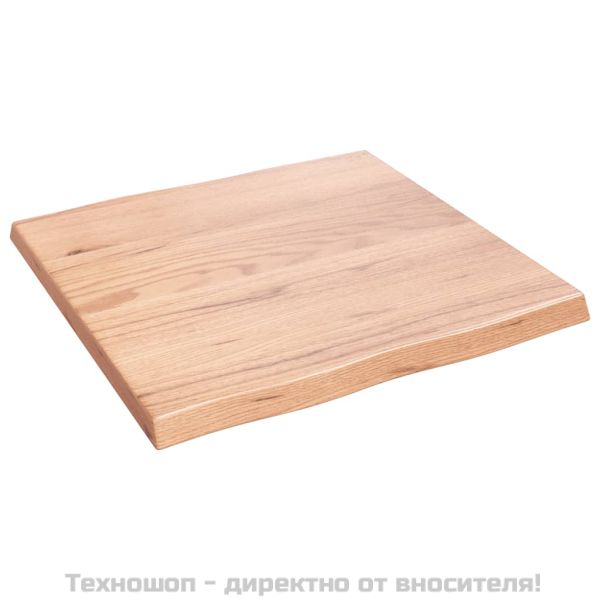Плот за маса светлокафяв 60x60x(2-4) см обработен масивен дъб