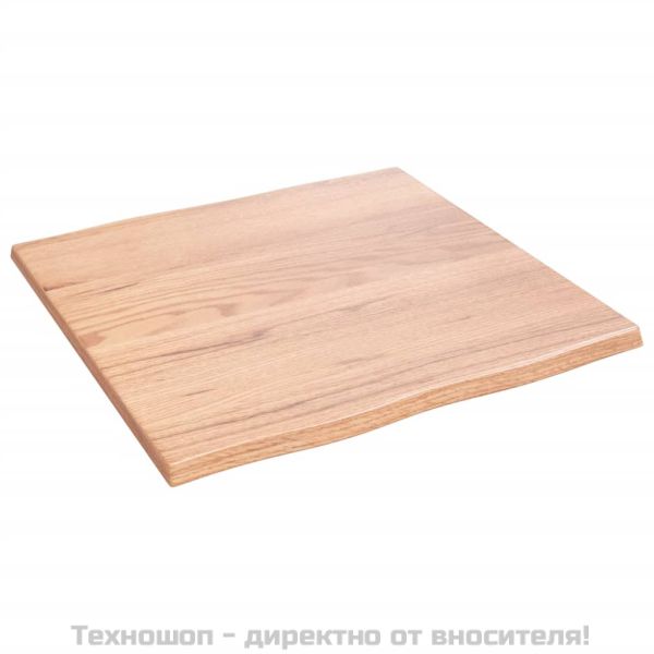 Плот за маса светлокафяв 60x60x2 см третиран дъб масив жив ръб