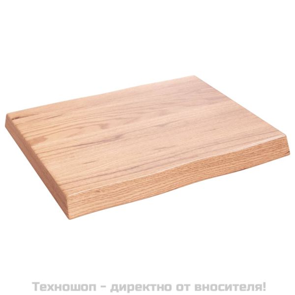 Плот за маса светлокафяв 60x50x(2-6) см обработен масивен дъб